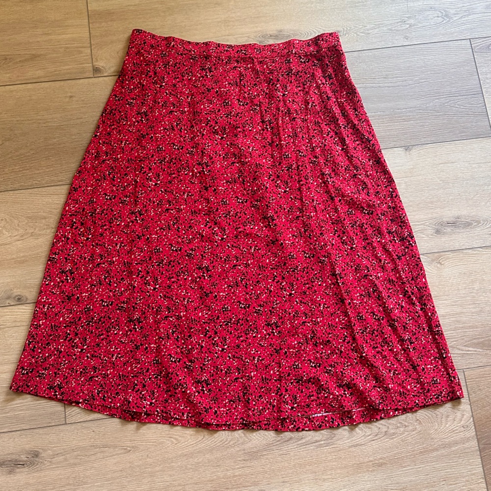 Old Navy Red A-Line Midi Skirt